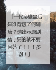 一代枭雄最后是谁背叛了何辅唐？请出示原剧情，猜的就不要回答了！！！多谢！