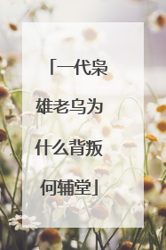 一代枭雄老乌为什么背叛何辅堂