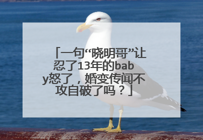 一句“晓明哥”让忍了13年的baby怒了,婚变传闻不攻自破了吗?