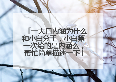 一大口内涵为什么和小白分手，小白第一次给的是内涵么，帮忙简单描述一下