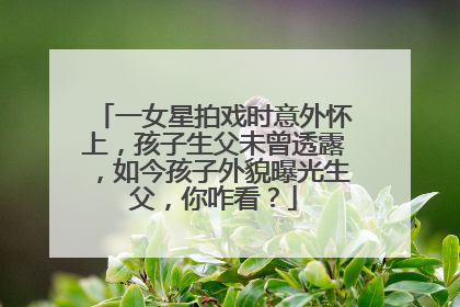 一女星拍戏时意外怀上，孩子生父未曾透露，如今孩子外貌曝光生父，你咋看？