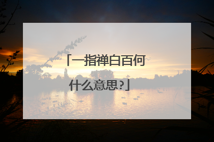 一指禅白百何什么意思?