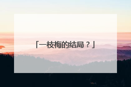 一枝梅的结局？