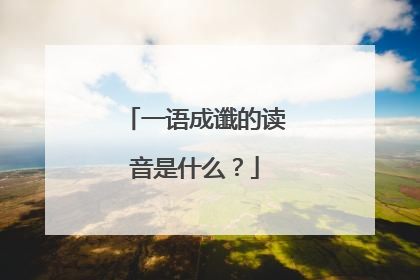 一语成谶的读音是什么?