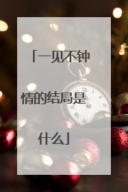 一见不钟情的结局是什么