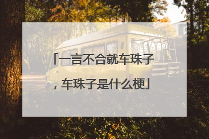 一言不合就车珠子，车珠子是什么梗