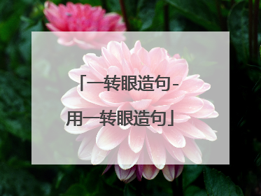 一转眼造句-用一转眼造句