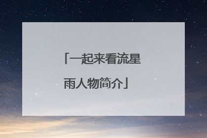 一起来看流星雨人物简介