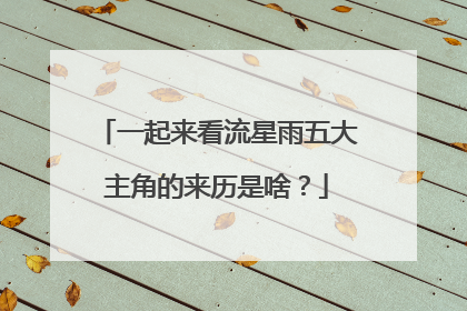 一起来看流星雨五大主角的来历是啥?