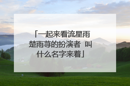 一起来看流星雨 楚雨荨的扮演者 叫什么名字来着