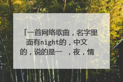 一首网络歌曲，名字里面有night的，中文的，说的是一 ，夜，情的，貌似被禁了