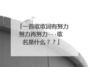一首歌歌词有努力努力再努力···歌名是什么??