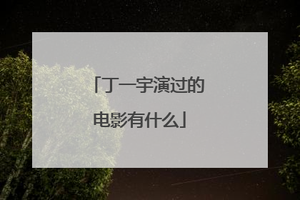 丁一宇演过的电影有什么