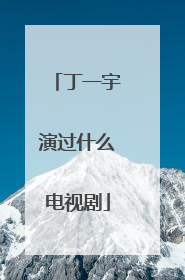 丁一宇演过什么电视剧