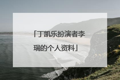丁凯乐扮演者李瑞的个人资料
