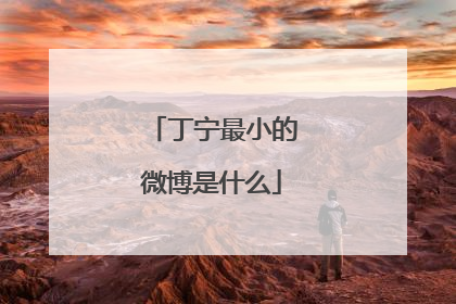 丁宁最小的微博是什么