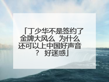 丁少华不是签约了金牌大风么 为什么还可以上中国好声音? 好迷惑