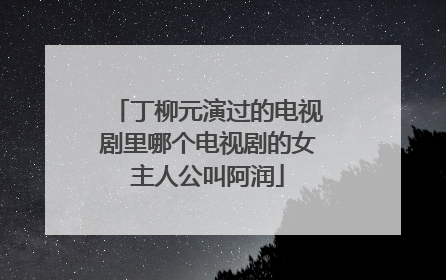 丁柳元演过的电视剧里哪个电视剧的女主人公叫阿润