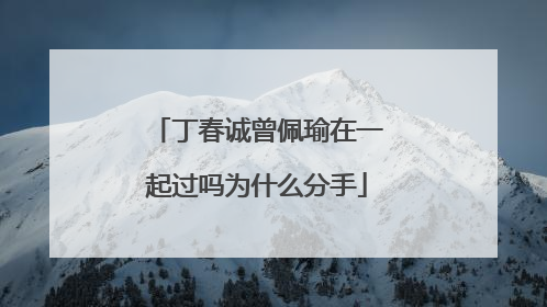 丁春诚曾佩瑜在一起过吗为什么分手