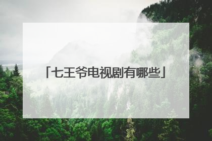 七王爷电视剧有哪些
