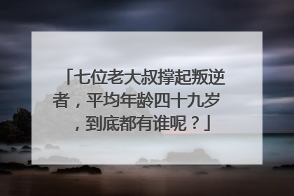七位老大叔撑起叛逆者,平均年龄四十九岁,到底都有谁呢?