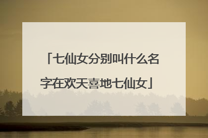 七仙女分别叫什么名字在欢天喜地七仙女