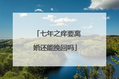 七年之痒要离婚还能挽回吗