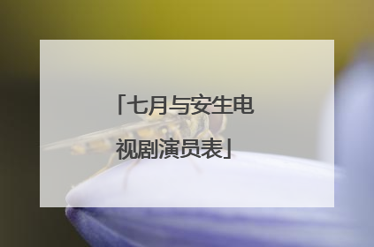 七月与安生电视剧演员表