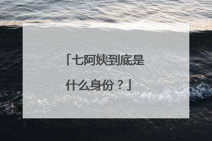 七阿姨到底是什么身份?