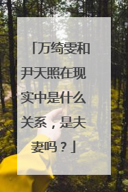 万绮雯和尹天照在现实中是什么关系,是夫妻吗?