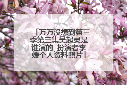 万万没想到第三季第三集吴起灵是谁演的 扮演者李媛个人资料照片