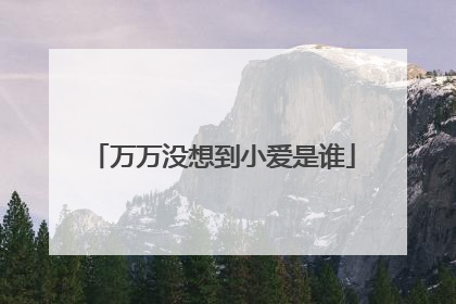 万万没想到小爱是谁