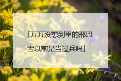 万万没想到里的邢恩雪以前是当过兵吗