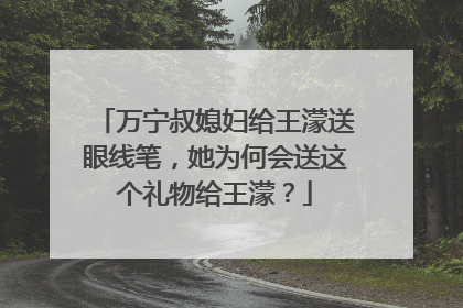 万宁叔媳妇给王濛送眼线笔，她为何会送这个礼物给王濛？