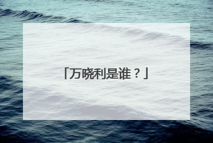 万晓利是谁？