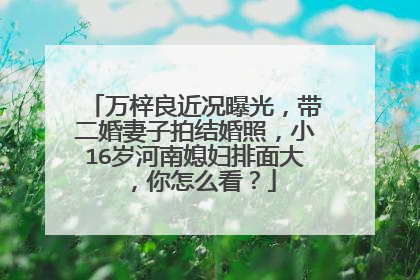 万梓良近况曝光，带二婚妻子拍结婚照，小16岁河南媳妇排面大，你怎么看？