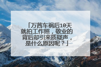 万茜车祸后10天就拍工作照，敬业的背后却引来质疑声，是什么原因呢？