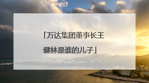 万达集团董事长王健林是谁的儿子