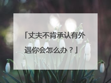 丈夫不肯承认有外遇你会怎么办?