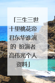 三生三世十里桃花帝君东华谁演的 扮演者高伟光个人资料