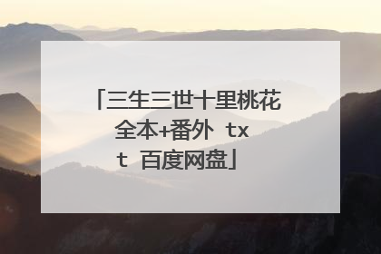 三生三世十里桃花 全本+番外 txt 百度网盘