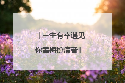 三生有幸遇见你雪梅扮演者