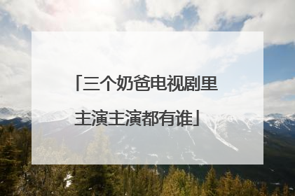 三个奶爸电视剧里主演主演都有谁