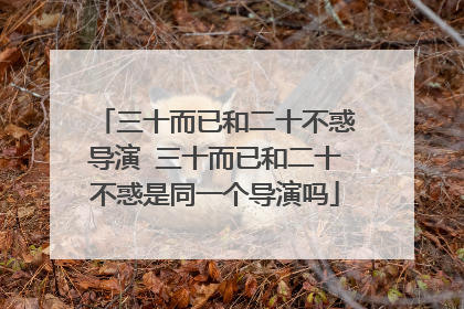 三十而已和二十不惑导演 三十而已和二十不惑是同一个导演吗