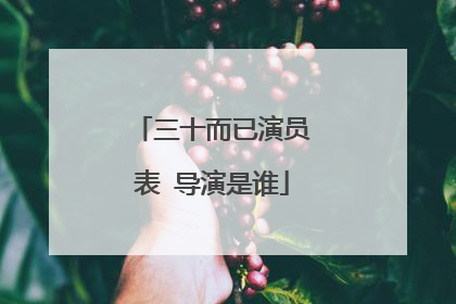 三十而已演员表 导演是谁