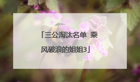 三公淘汰名单 乘风破浪的姐姐3