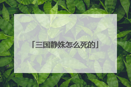 三国静姝怎么死的