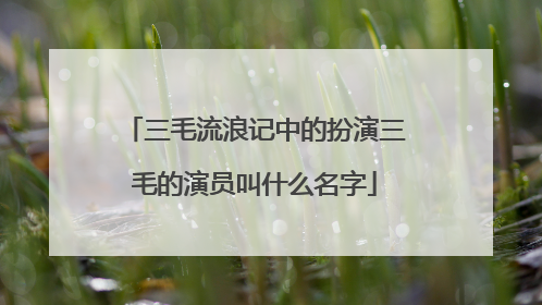 三毛流浪记中的扮演三毛的演员叫什么名字