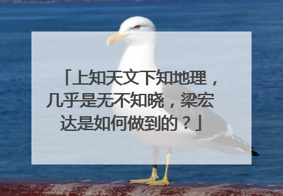 上知天文下知地理，几乎是无不知晓，梁宏达是如何做到的？