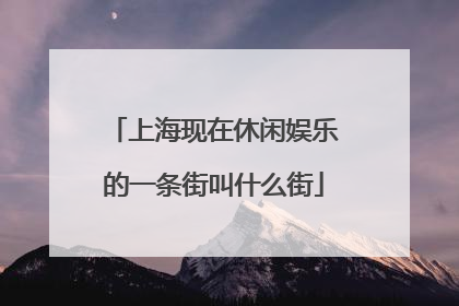 上海现在休闲娱乐的一条街叫什么街